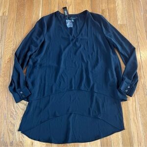 New NWT White House Black Market Womens Small Layered Asymmetrical Hem Tunic Top